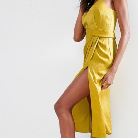 ASOS Hammered Satin Strappy Pencil Midi Dress - Picture 16 of 16